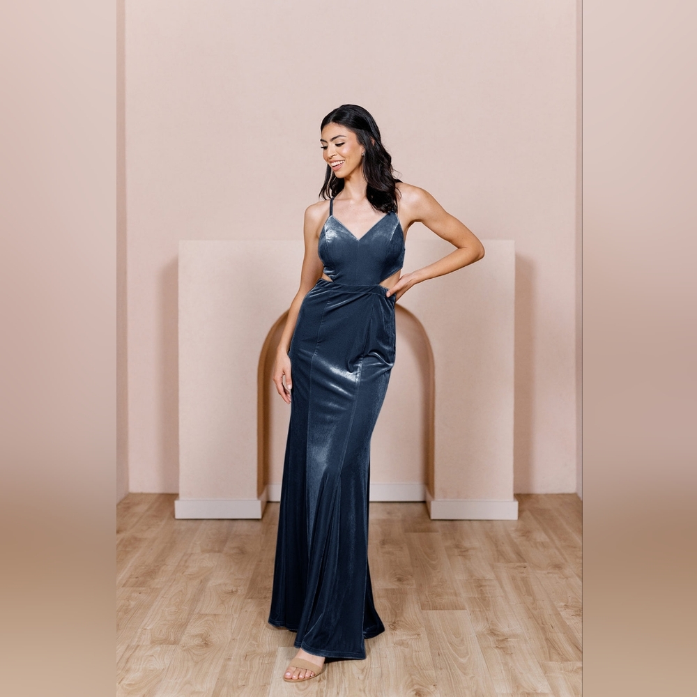 Revelry Ryah Velvet Dress - Royal Blue NWT